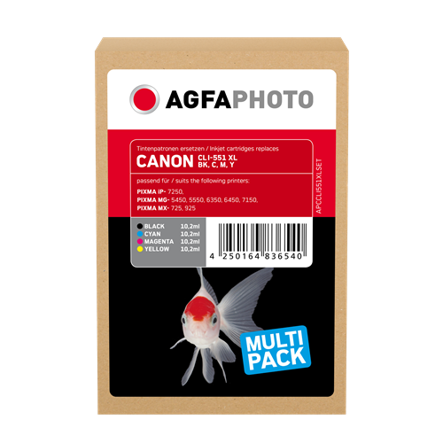 Agfa Photo CLI-551XLBK,C,M,Y multipack black / cyan / magenta / yellow