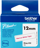 Brother Btag-232 tape red on white