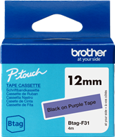 Brother Btag-F31 tape black on purple