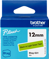Brother Btag-G31 tape black on green
