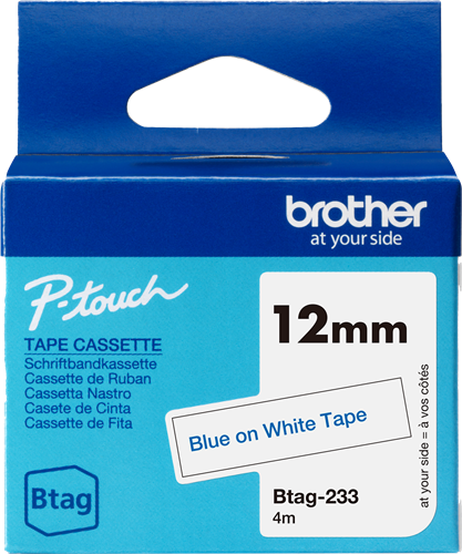 Brother Btag-233 tape blue on white