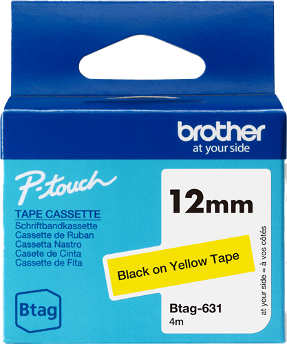 Brother Btag-631 tape black on yellow