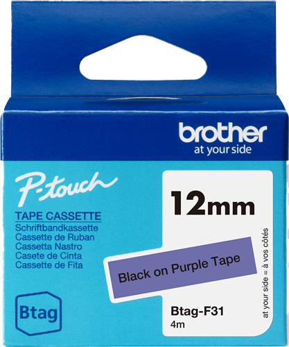 Brother Btag-F31 tape black on purple