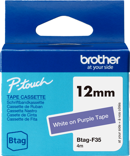 Brother Btag-F35 tape white on purple