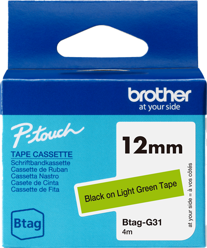Brother Btag-G31 tape black on green