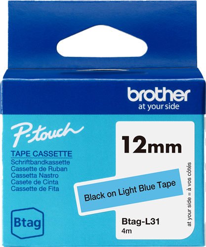 Brother Btag-L31 tape black on light blue