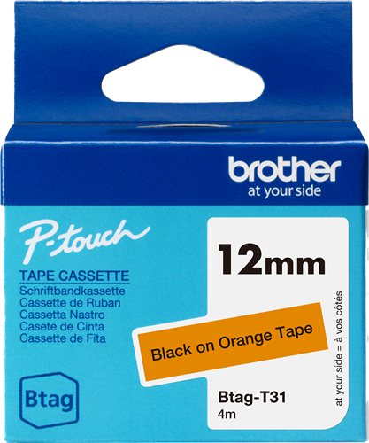 Brother Btag-T31 tape black on orange