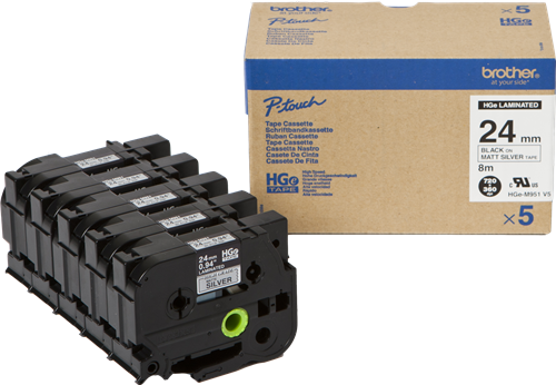 Brother HGe-M951V5 tape black on silver