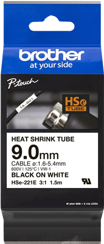 Brother HSe-221E tape black on White