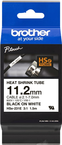 Brother HSe-231E tape black on white