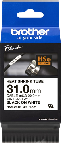 Brother HSe-261E tape black on white