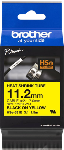 Brother HSe-631E tape black on yellow