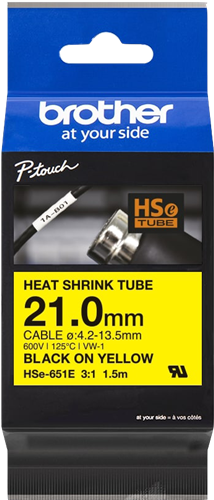 Brother HSe-651E tape black on yellow