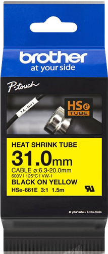 Brother HSe-661E tape black on yellow