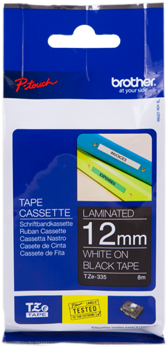 Brother TZe-335 tape white on black