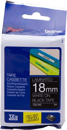 Brother TZe-345 tape white on black