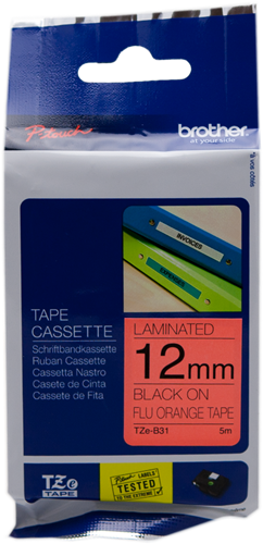 Brother TZe-B31 tape black on orange