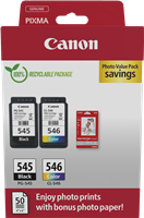 Canon PG-545 + CL-546 black / more colours / White value pack