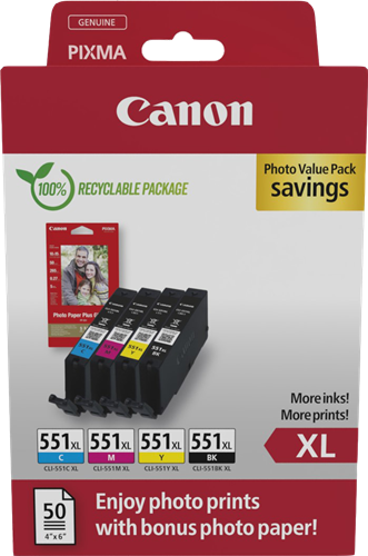 Canon CLI-551 XL black / cyan / magenta / yellow value pack