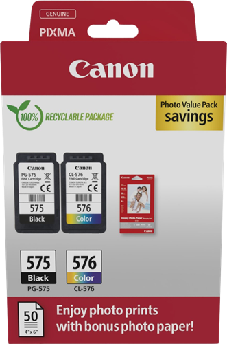 Canon PG-575+CL-576 black / more colours / White value pack