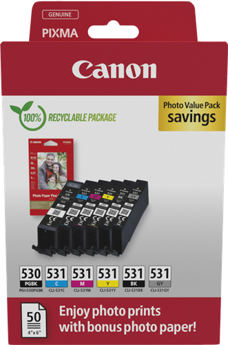 Canon PGI-530+CLI-531 black / cyan / magenta / yellow / Gray value pack
