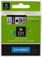 DYMO tape black on transparent