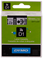 DYMO tape black on transparent