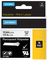 DYMO tape black on white