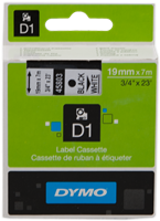 DYMO tape black on white