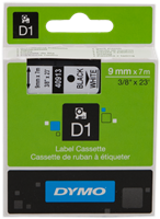 DYMO tape black on white