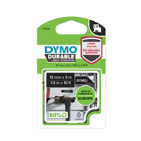 DYMO tape white on black