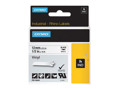 DYMO tape black on white