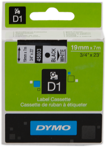 DYMO tape black on white