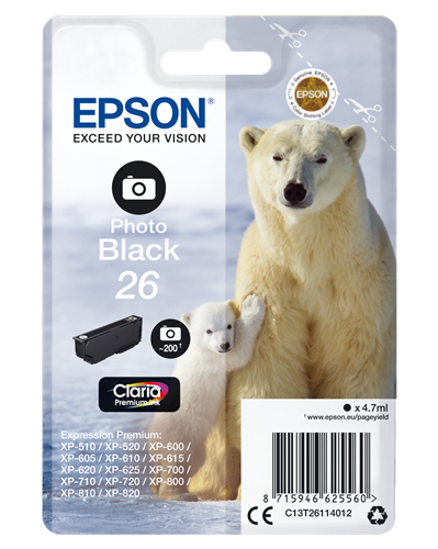 Epson 26 Black (photo) ink cartridge