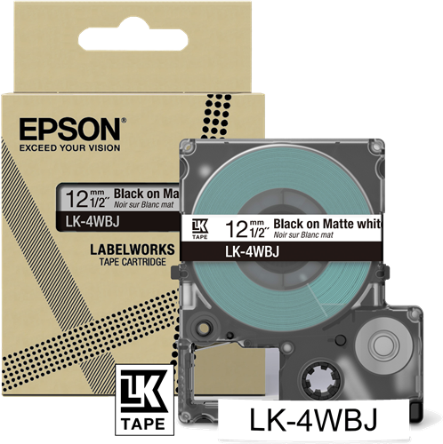 Epson LK-4WBJ tape black on White