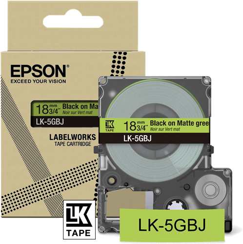 Epson LK-5GBJ tape black on Green