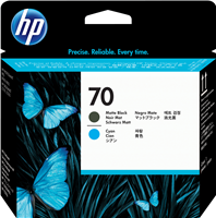 HP 70 printhead cyan / Black (matt)