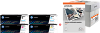 HP + Prindo Universal Papier 2500 Blatt black / cyan / magenta / yellow / White value pack 207A MCVP 01