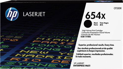 HP 654X black toner
