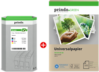 Prindo Green black / cyan / magenta / yellow / smoke white value pack