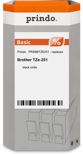 Prindo Basic tape black on white
