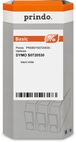 Prindo Basic tape black on white