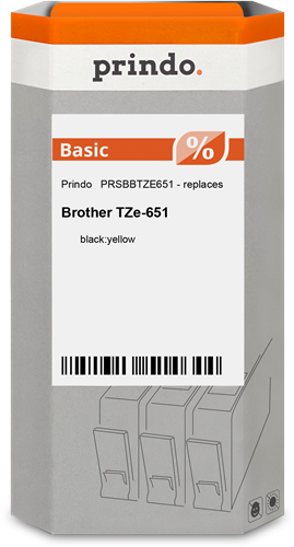 Prindo Basic tape black on yellow