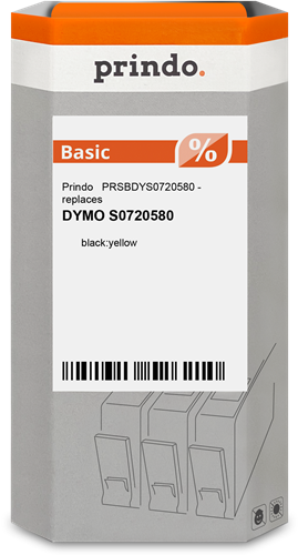Prindo Basic tape black on yellow