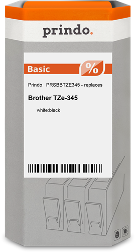 Prindo Basic tape white on black