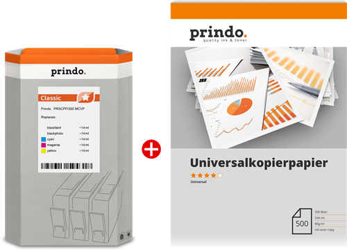 Prindo Classic Black (matt) / Black (photo) / cyan / magenta / yellow / White value pack