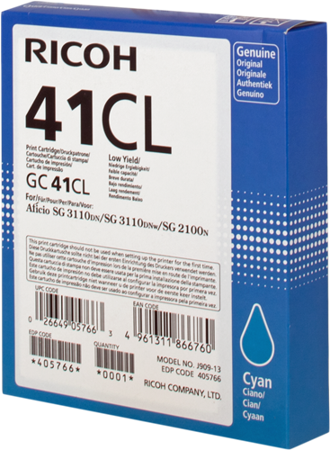 Ricoh gel cartridge GC41CL cyan
